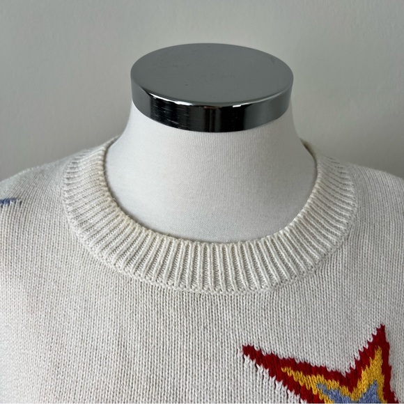 Rails Perci Sweater XS Cream Star Print Cotton Cashmere Blend Knit Womens - Picture 4 of 10